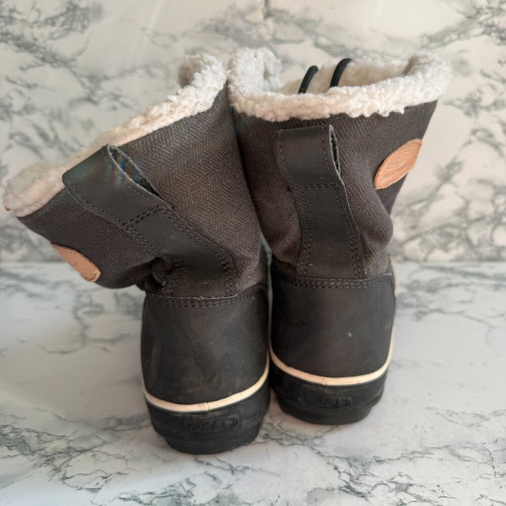Keen Women 7 Elsa Winter Boot Sherpa Lined Mid Calf Snow Black Warm Fleece Lace - Picture 5 of 8